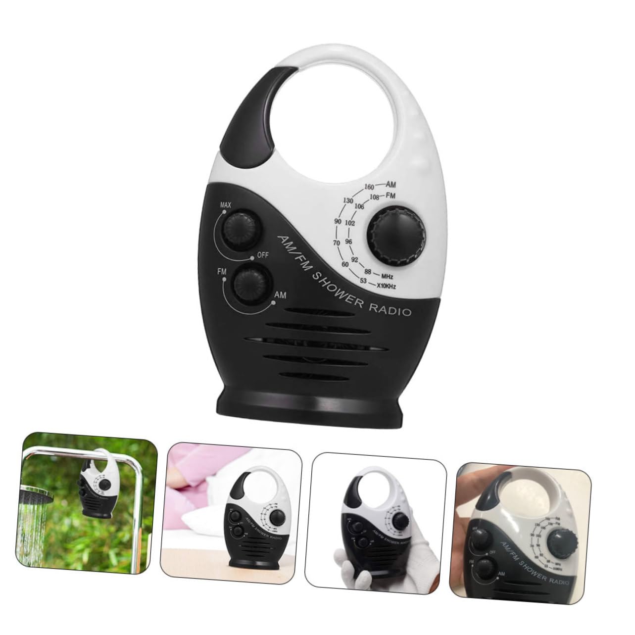 Radio Portátil para Ducha Resistente Al Agua Reproductor De Música para Baño con Altavoces y Soporte Am FM para Emergencias Exteriores