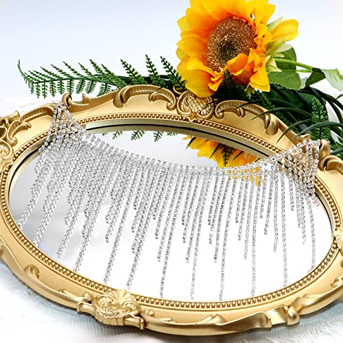 1.5 Yard Rhinestone Fringe Trim, Zynery Irregular Rhinestone Ribbon Tassel Chain For Clothing Accessories, Silver Rhinestone Chain For Diy Sewing Crafts Wedding Party Jewelry #TOP6