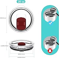 Vista 44 de Tapa con popote para vaso de 30 onzas, tapas de repuesto compatibles con YETI Rambler de 30 onzas, vaso con popote de 35 onzas, sin BPA e