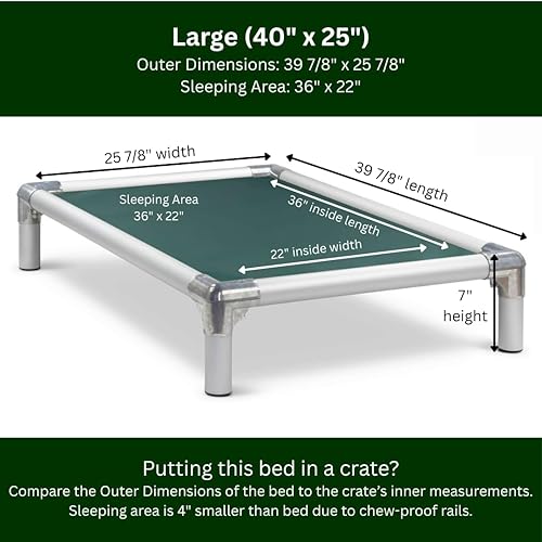 Miniatura 3 de Kuranda  Cama de Perro chewproof  Todas Aluminio (Plata)  Interiorexterior  Tela de Ballistic, Verde bosque