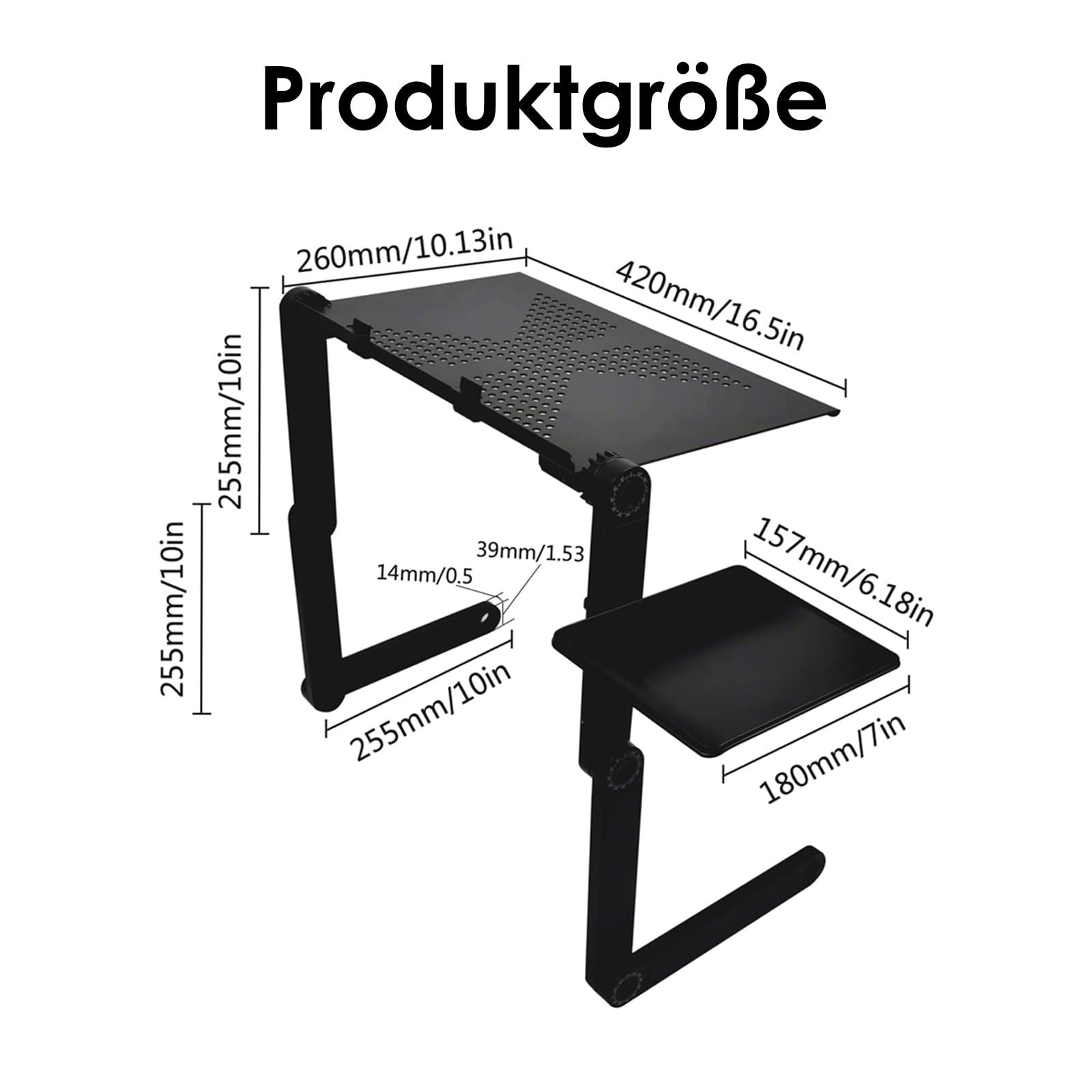 Ideal Swan Stojak na laptop, z regulacją wysokości, składany stolik pod notebooka, półka na mysz, do MacBook, Dell, Lenovo, Samsung, Acer