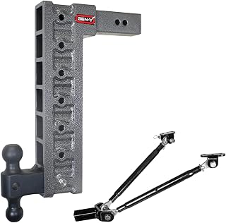 GEN-Y Hitch Mega-Duty 18" Drop Hitch Ball Mount 2.5" Receiver 21,000 USA | Dual Ball Mount | 3,000 lb Tongue Weight | 8-Position Adjustable Drop/Rise | Locking Hitch Pins