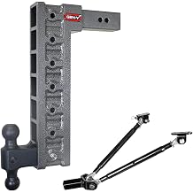 GEN-Y Hitch Tow Hitch for 2.5" Receiver - 18" Drop/Rise with 8 Adjustable Positions, Includes Dual Ball Mount and Locking Pin and Stabilizer Kit, 21,000 lbs Towing Capacity, 3,000 lbs Tongue Weight