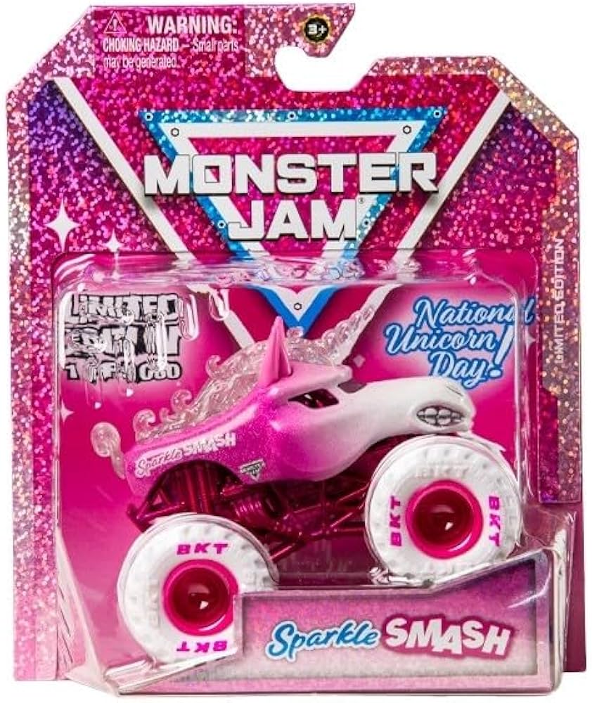 Amazon.com: Monster Jam National Unicorn Day Sparkle Smash