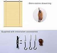 Vista 5 de Geovne Persiana enrollable de bambú con filtro de luz, persianas de bambú natural, persiana enrollable de bambú retro, persianas enrollables