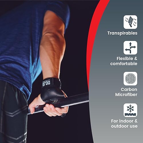 Miniatura 6 de Dojo Puños de gimnasia de carbono para entrenamiento cruzado, levantamiento de pesas y entrenamiento, guantes de entrenamiento de gimnasio,