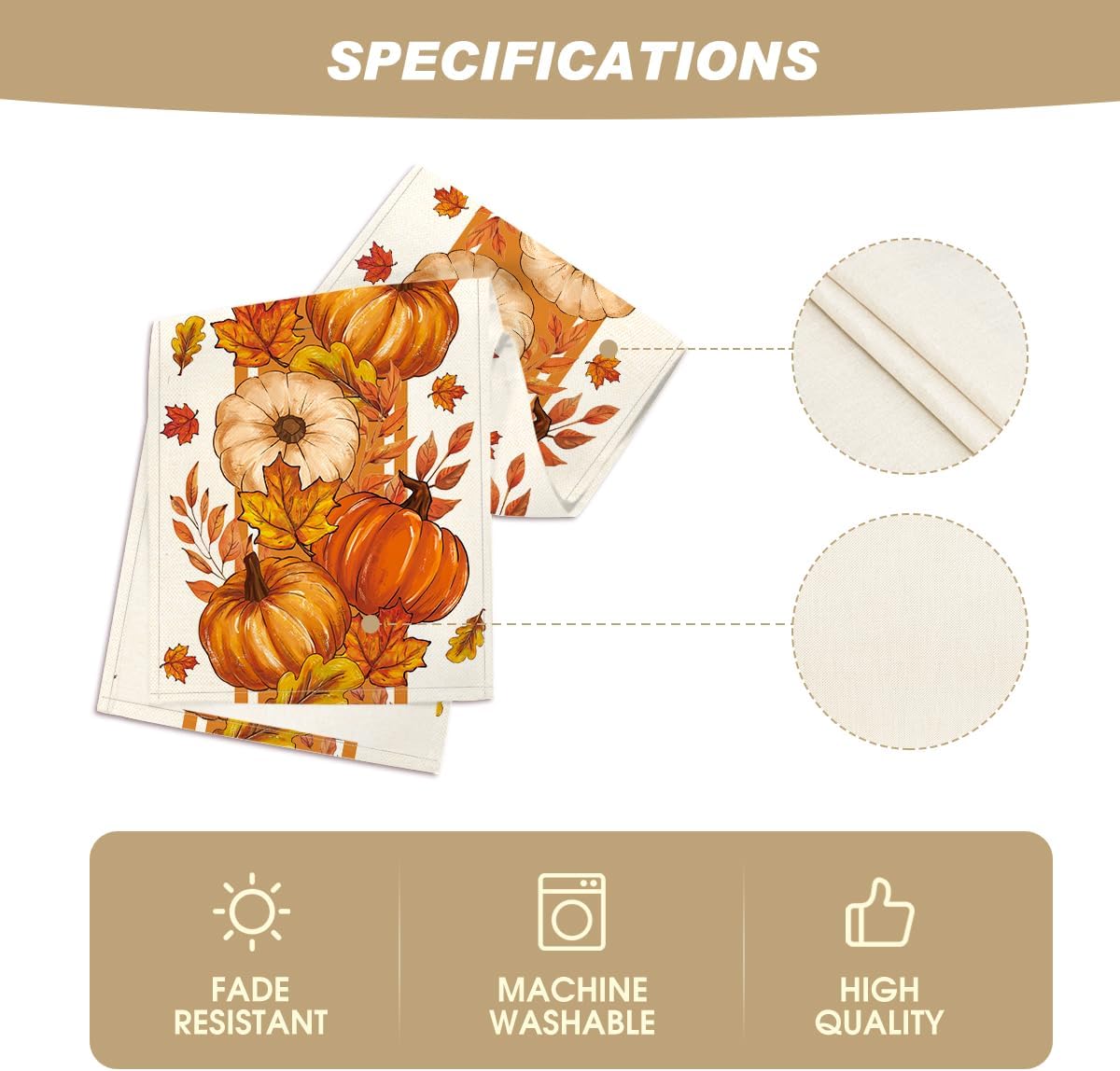 Artoid Mode 210 GSM Fall Table Runner Home Party Decor 13x72 Inch
