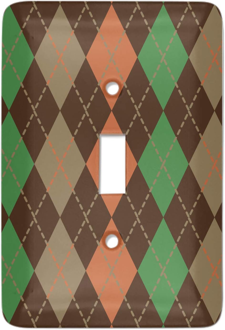 Brown Argyle Light Switch Cover