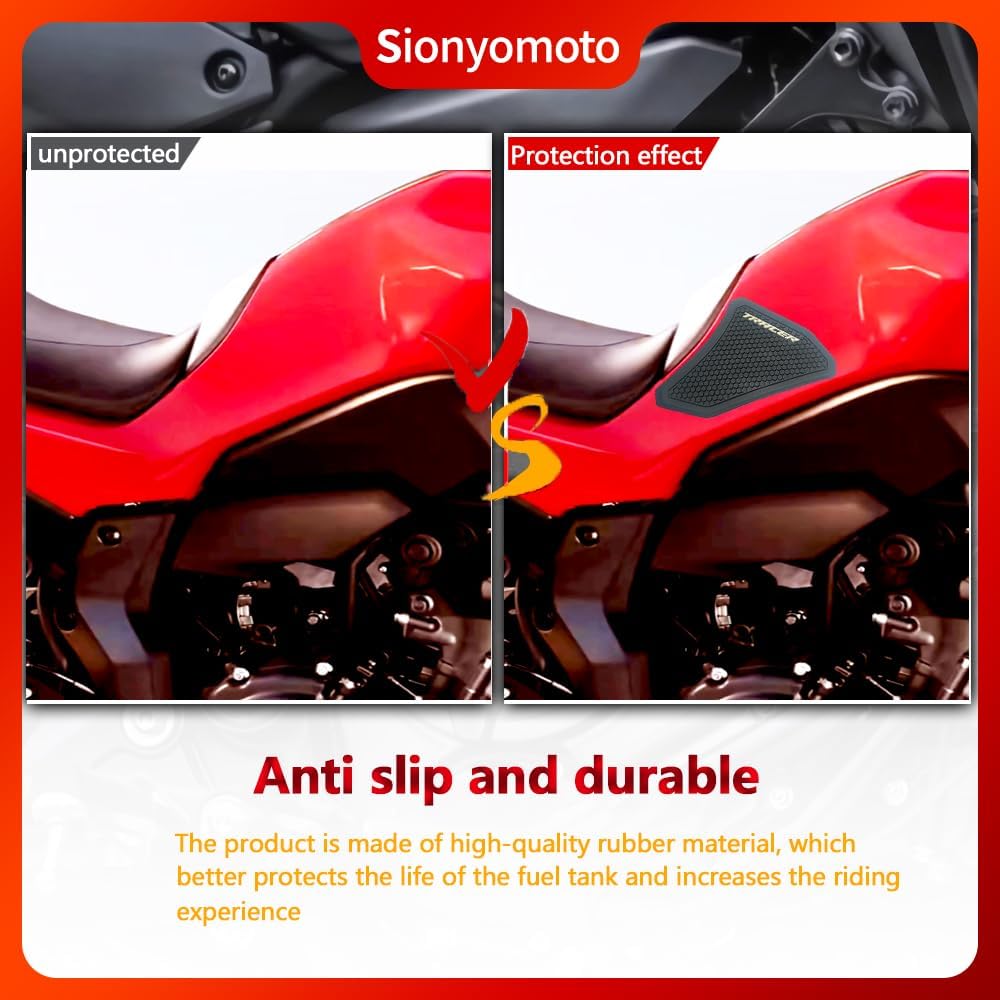 Fuel Gas Tank Pad Protector Stickers Decal Set Compatible with Motorcycle TRACER7 Tracer 7 GT 2025 2pcs