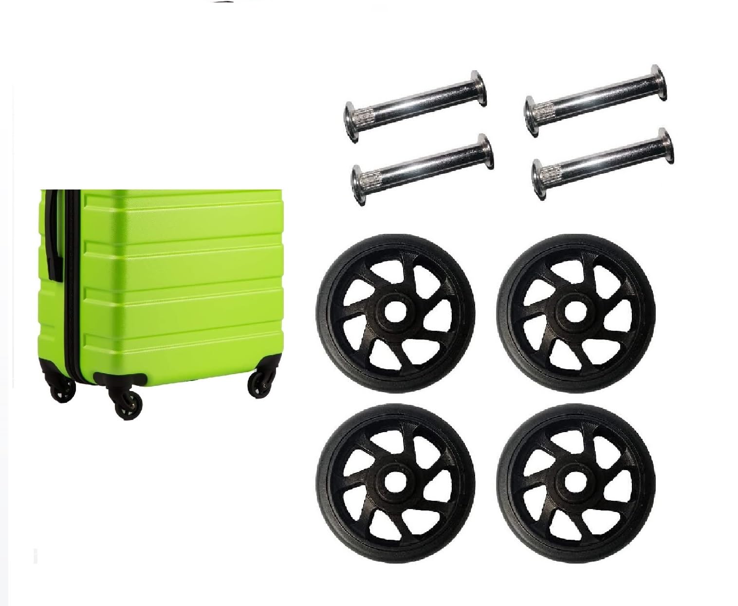 MyViradiMyViradi Replacement and Repair 4 cm Rubber Wheel Travel Trolley Suitcases Wheels for Luggage Parts (4 Pcs)