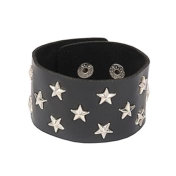 ◆レザー スタッズ バングル メタル ロック パンク 革 ブレスレット Amazon.co.jp: パンクブラックカフラップレザースタッズ