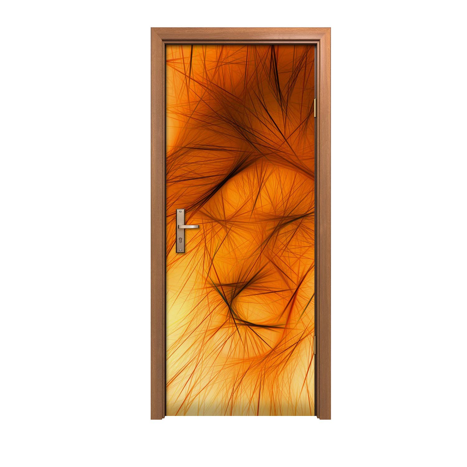 Autocollant de porte lion decoration murale design interieur sticker 90x200