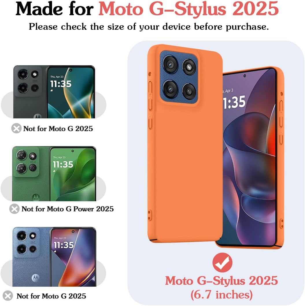 for Motorola Moto G-Stylus-5G-2025 Case, Ultra-Thin Slim Fit [Silky Touch Series] Phone Cases Matte Finish Coating Grip Light Protective Cell Phone Back Cover for Moto G Stylus 2025, Orange image 2