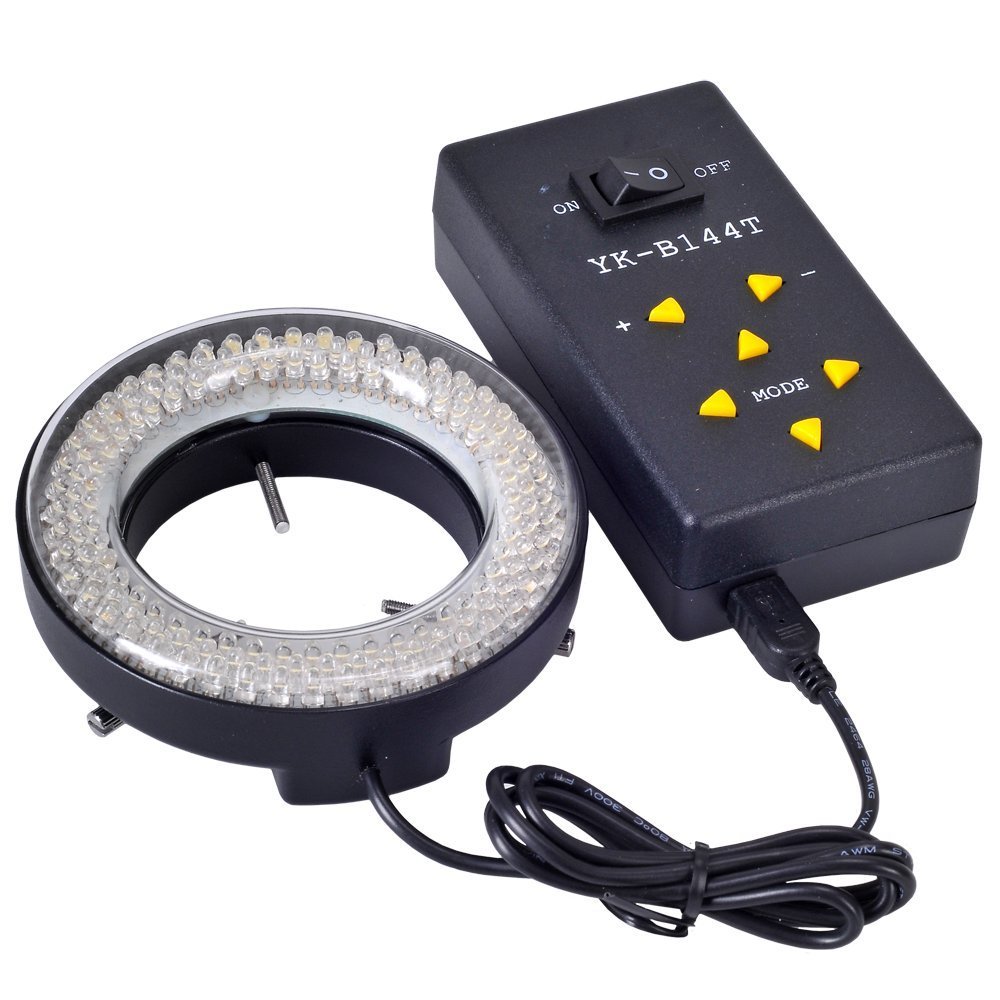 AmScope 144 LED Stereo Microscope Ring Light with Variable-Intensity Illumination