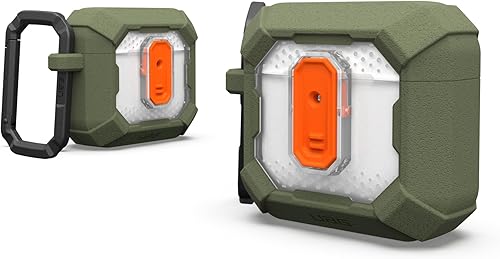 URBAN ARMOR GEAR UAG - Funda protectora diseñada para AirPods (4ª generación, 2024) con plasma de bloqueo, carcasa rígida resistente de grado Verde