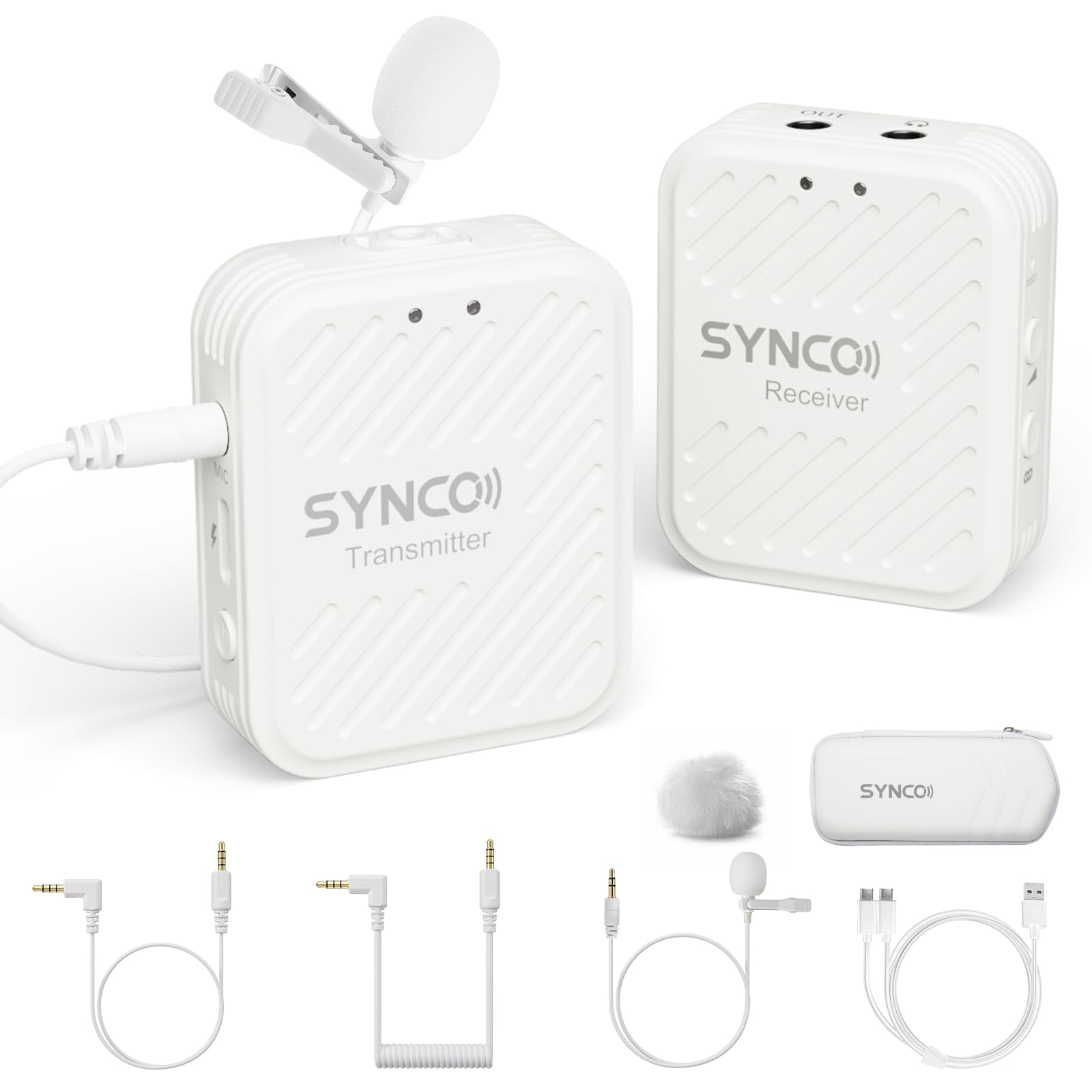 Amazon.com: SYNCO Wireless Lavalier Microphone White, Microfonos