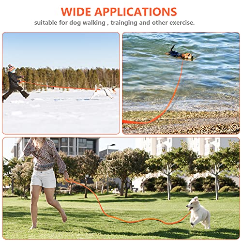 IOKHEIRA Trainingsleine für Hunde, wasserdichte Hundeleine mit Gepolstertem Griff 5m/10m/15m/20m, PVC-Hundeleine mit Starkem Rückruf für Hunde, Tracking & Camping (5M, Orange)