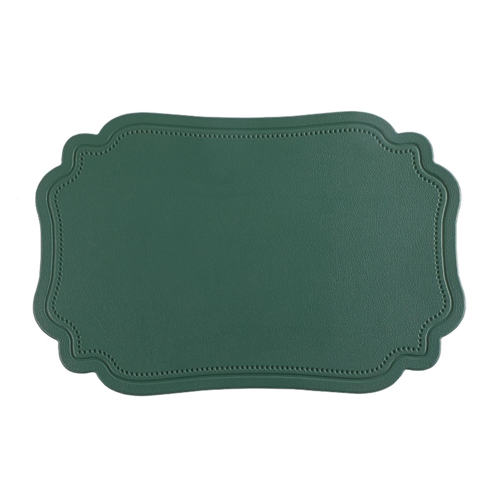 Decoraciones de Mantel Individual de 6, 30 x 45 CM Manteles Individuales Geométrico Verde, Color Sólido con Geométrico