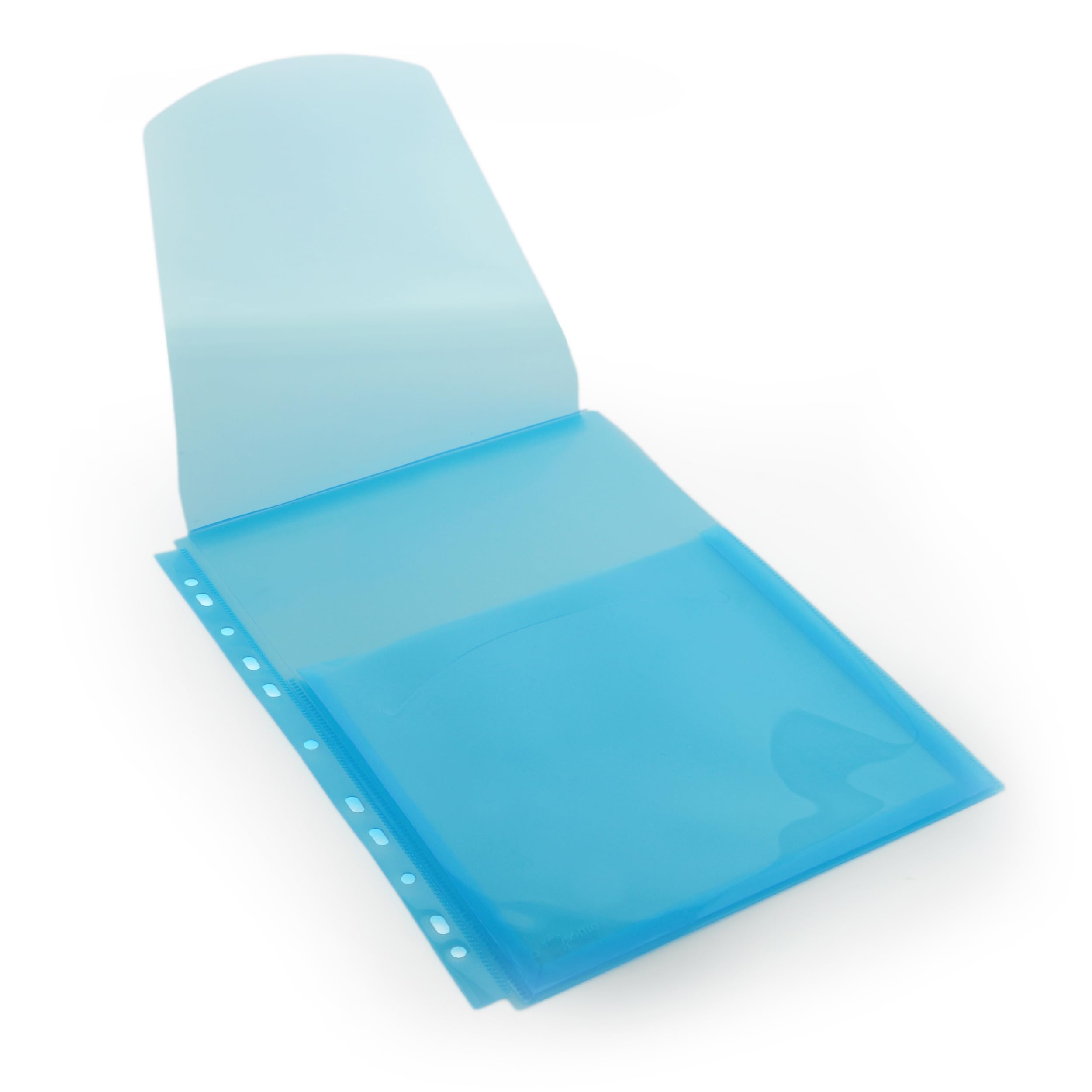 Pack 10 Dossier Bolsa para con fuelle de 2 cm de Gran capacidad y multitaladro para Archivar en anillas –Polipropileno 100% Reciclable de gran resistencia y Calidad by Office Box (Azul)