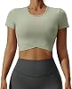 Women'S Yoga Clothes T-Shirt Navel-Exposed Round Neck Fitness Wear Short Sleeve High Elasticity