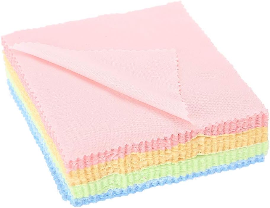 Polishing Cloth, 50 Pcs Jewelry Cleaning Cloth Jewelry Microfiber Cleaning Cloth Polishing Cloth for Wiping Sterling Silver Gold Platinum Brass and Glasses, watchs