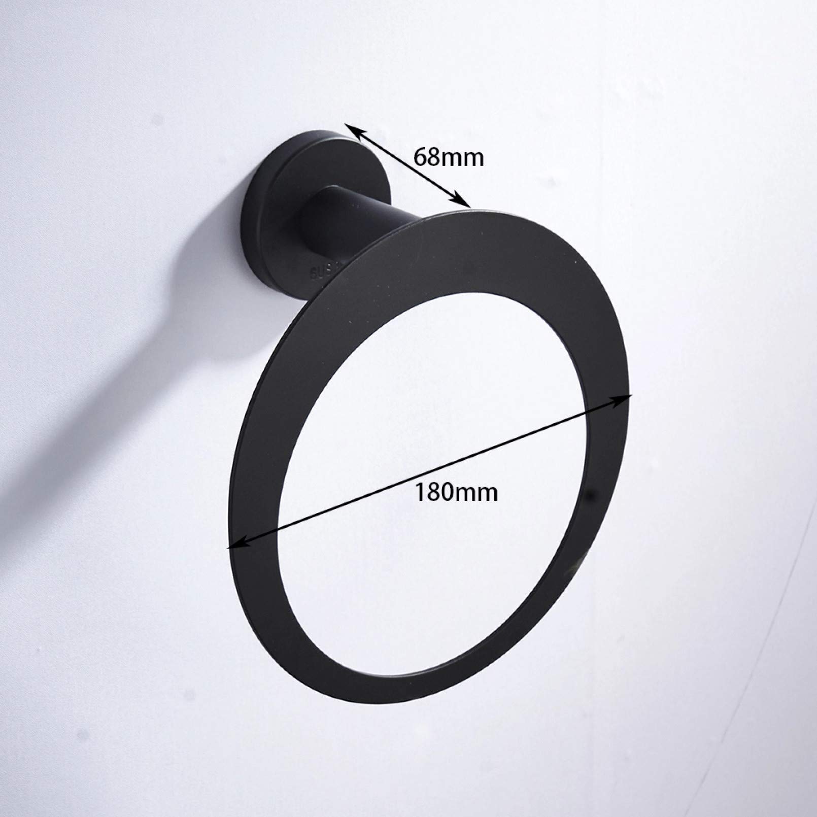 Soporte para anillos de toalla Soporte para anillos de toalla de acero inoxidable 304 Níquel cepillado Toallero decorativo montado en la pared Anillo de toalla redondo Accesorios de baño Safehappy