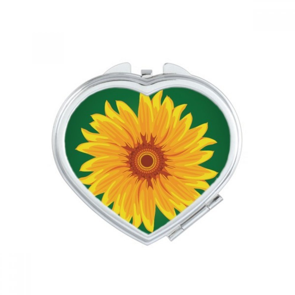 Miroir de poche tournesol en coeur pour sublimer votre maquillage lors de vos sorties