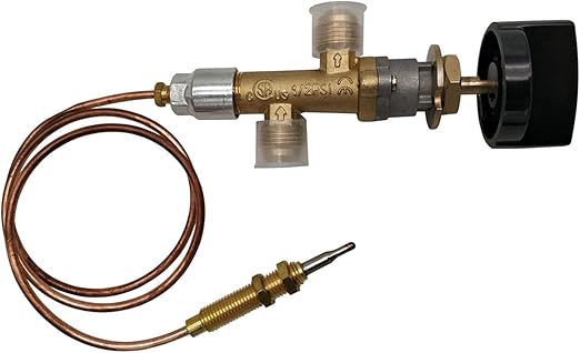 MENSI Low Pressure LPG Propane Gas Fireplace Fire Pit Flame Failure Safety Control Valve Kit with 𝟑/𝟖" 𝐌𝐚𝐥𝐞 𝐅𝐥𝐚𝐫𝐞 𝐒𝐰𝐢𝐯𝐞𝐥 (𝟓/𝟖"-𝟏𝟖𝐔𝐍𝐄𝐅) Fitting