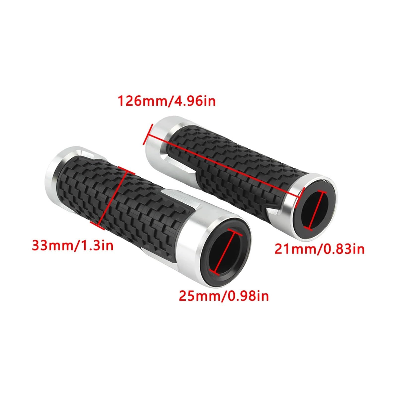 Empuñaduras Manillar Empuñadura Universal para Motocicleta, Empuñaduras De Manillar, Funda De Goma para Manillar De Motocicleta, Cubiertas Antideslizantes para Manillar(Without Rack Black)