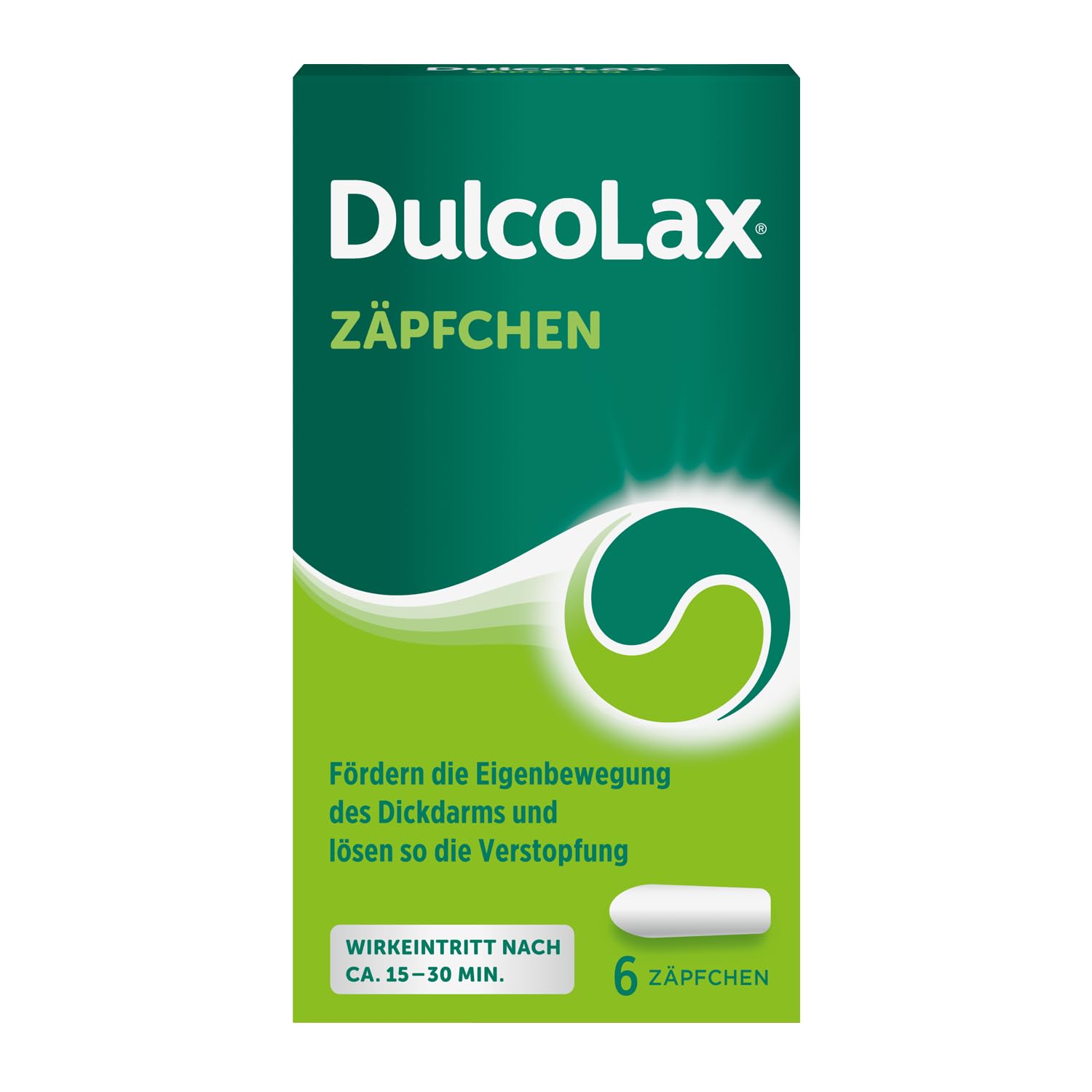 DulcoLax Zäpfchen gegen Verstopfung, 6 Stück, Bisacodyl