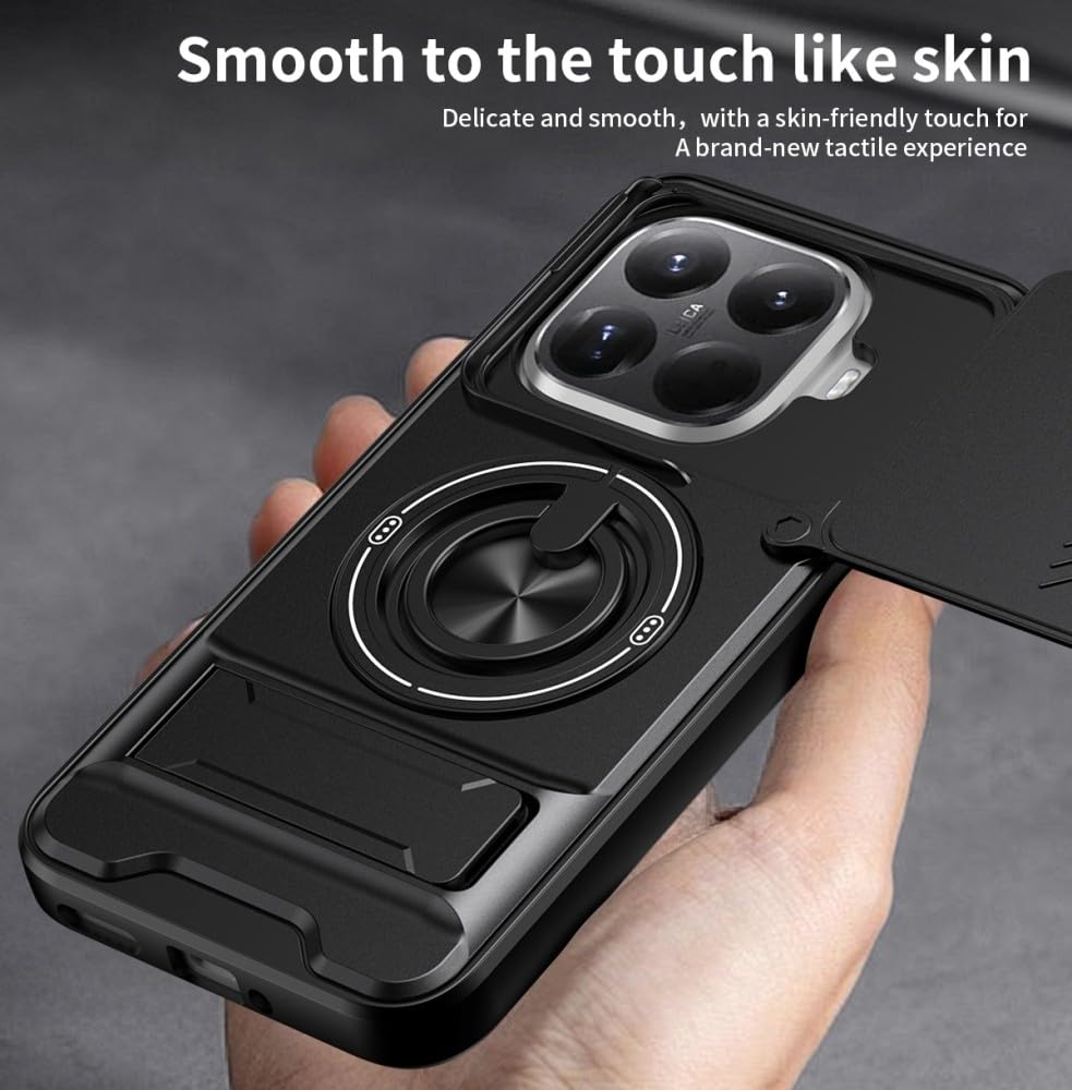 Generic Funda compatible con Xiaomi Poco F6 5G (color: azul), parte trasera dura, de silicona dura, a prueba de golpes, cubierta de lente deslizante