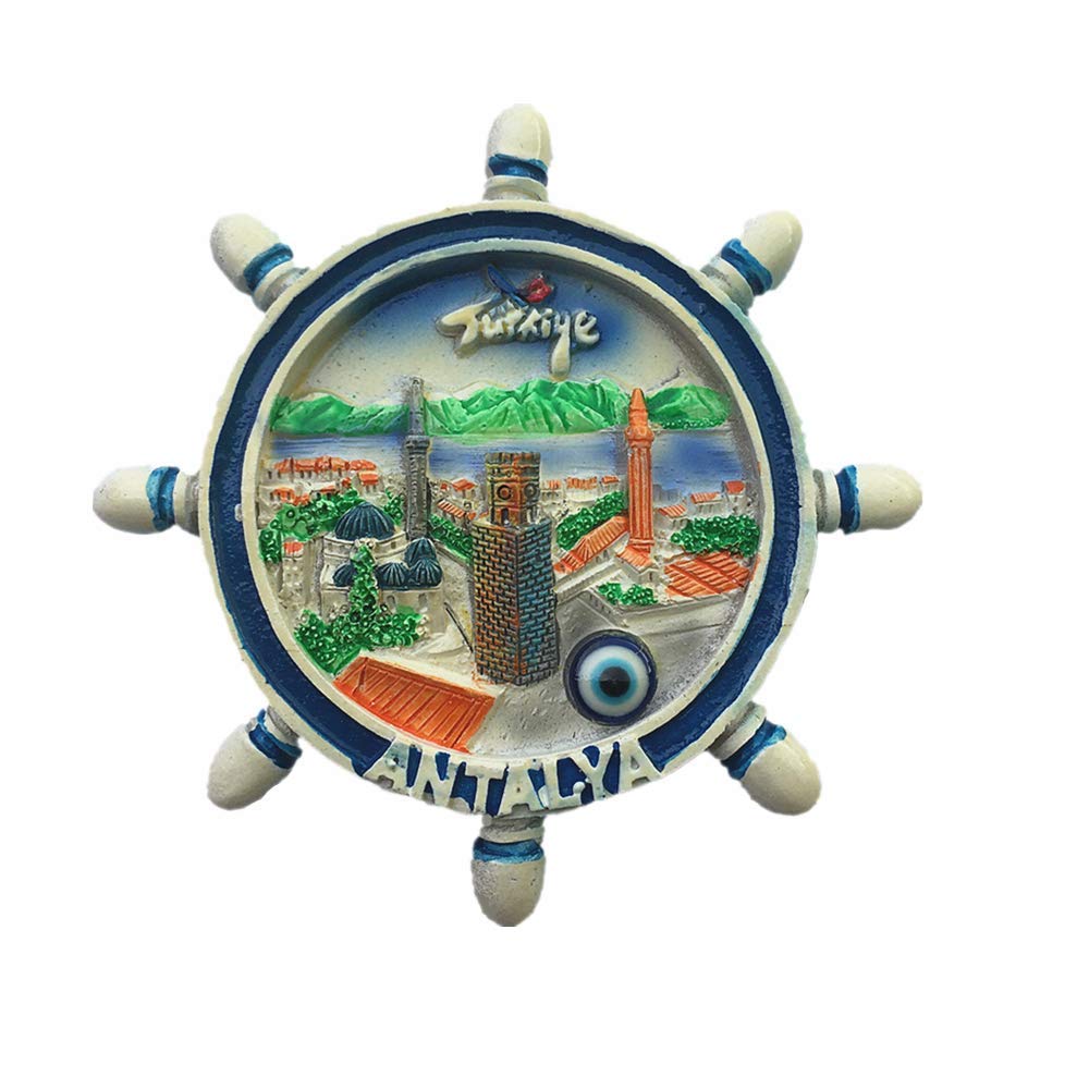 Antalya Turkey 3D Fridge Magnet Souvenir Gift,Home & kitchen Decoration Magnetic Sticker Antalya Turkey Refrigerator Magnet Collection