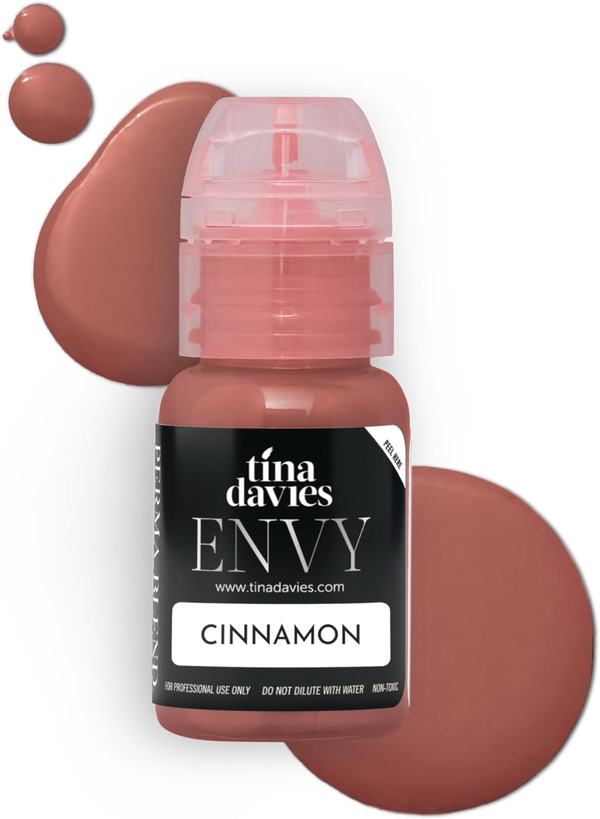 Professional Envy & Lust Lip Pigments - Permanent Lip Makeup - Colors Heal True to Tone - High Retention - Envy Cinnamon, 1/2oz/15ml Bottle