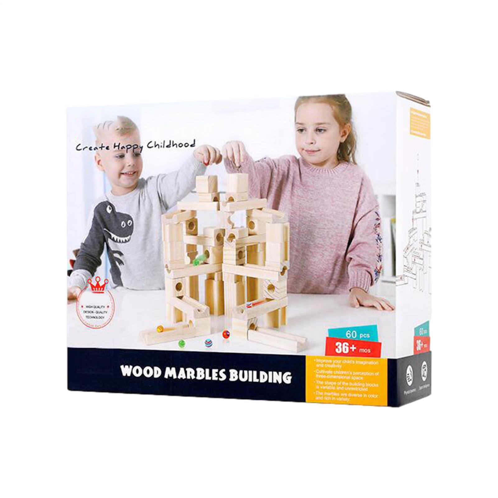 Drewniany Tor Dla Kulek Zabawkowych Edukacyjna Gra Puzzle | Drewniany Labirynt Z Torami Dla Kulek Z 60 Kulkami Dla Dzieci i Młodzieży Zabawka Edukacyjna STEM Prezent na Urodziny i