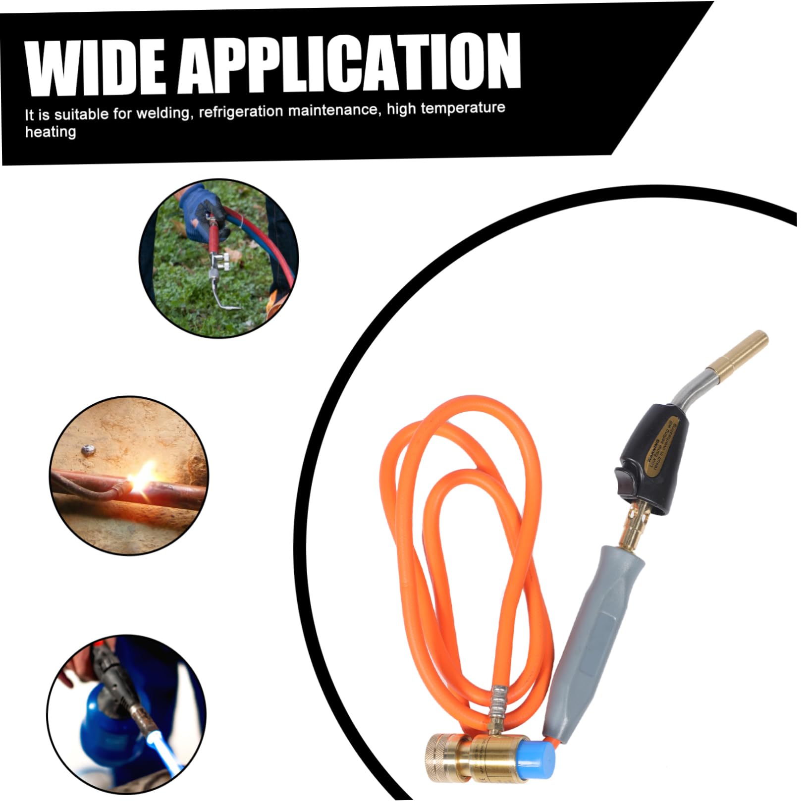 SOLUSTRE Soplete de Gas para Soldadura con Encendido Electrónico Presurizada para de Refrigeración y Calefacción Compatible con Tanques de Incluye Manguera sin Cilindro de Gas