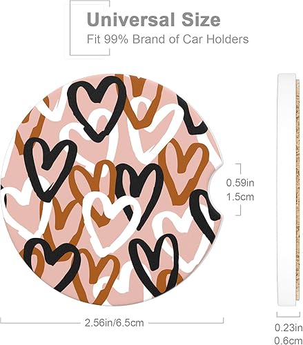 Miniatura 3 de Portavasos para automóvil, posavasos para portavasos de automóvil, paquete de 2 unidades, insertos antideslizantes universales de cerámica