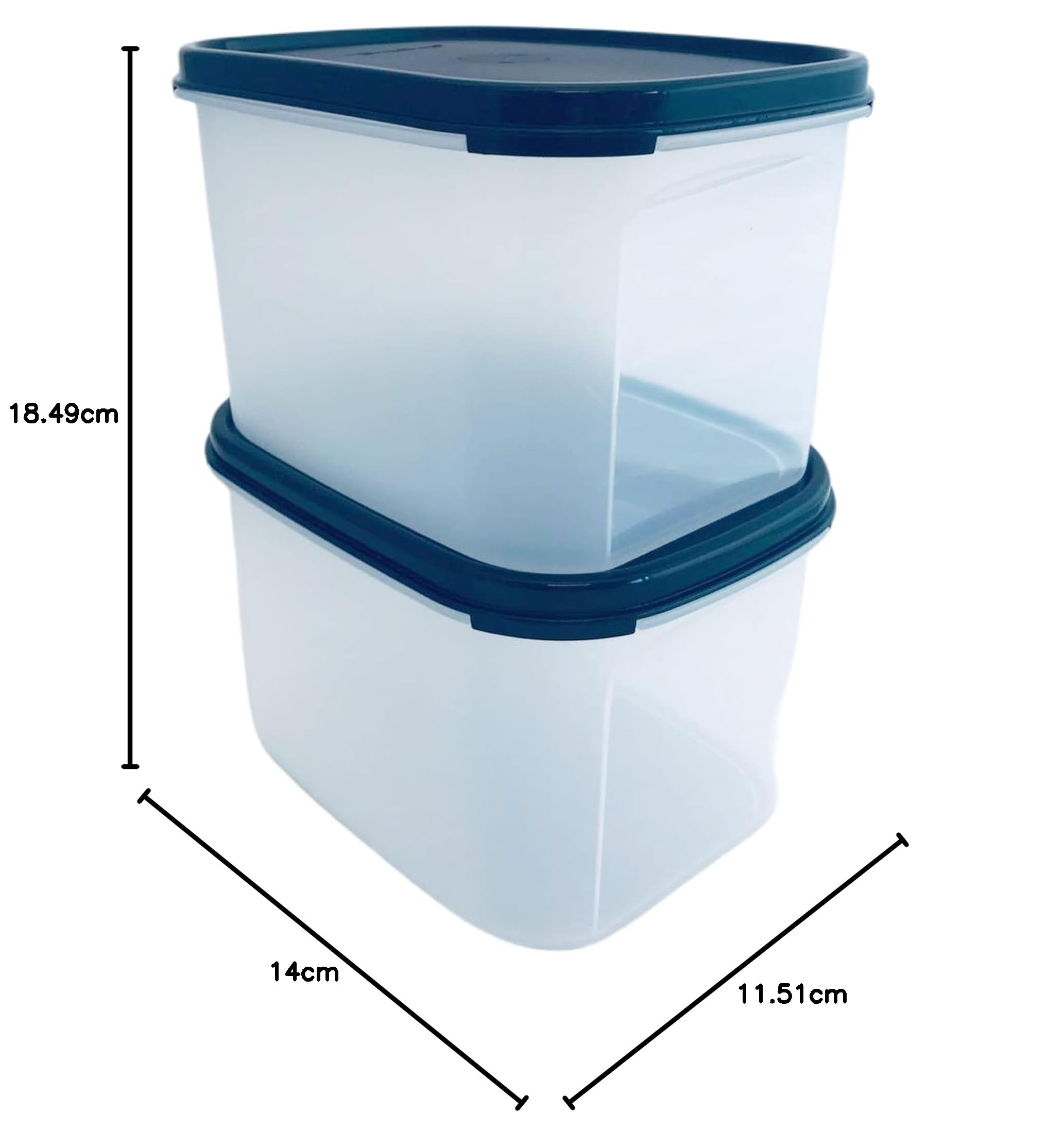 Tupperware 2 x 1.9L Black Square Compact Container : Amazon.com.be