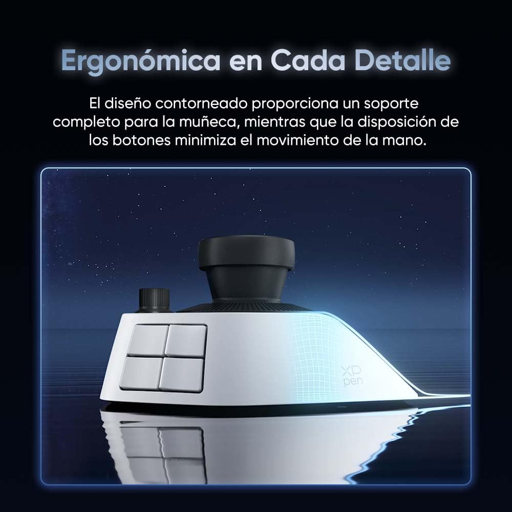 XPPen Pilot Pro - Consola de Edición de Vídeo y Fotografía, Controlador de Joystick Creativa Bluetooth, Uso con Photoshop, Lightroom, Premiere, Davinci, Capcut y más, para Windows/macOS