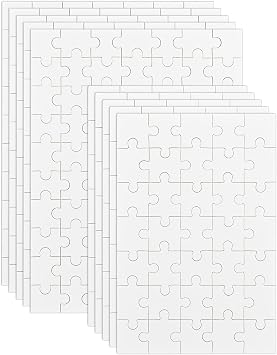 Bekecidi 10 Sheets Sublimation Puzzle Blanks DIY Puzzles Adult Jigsaw Puzzle for Heat Press Thermal Transfer Printing Your Own Puzzles Crafts, 2 Size
