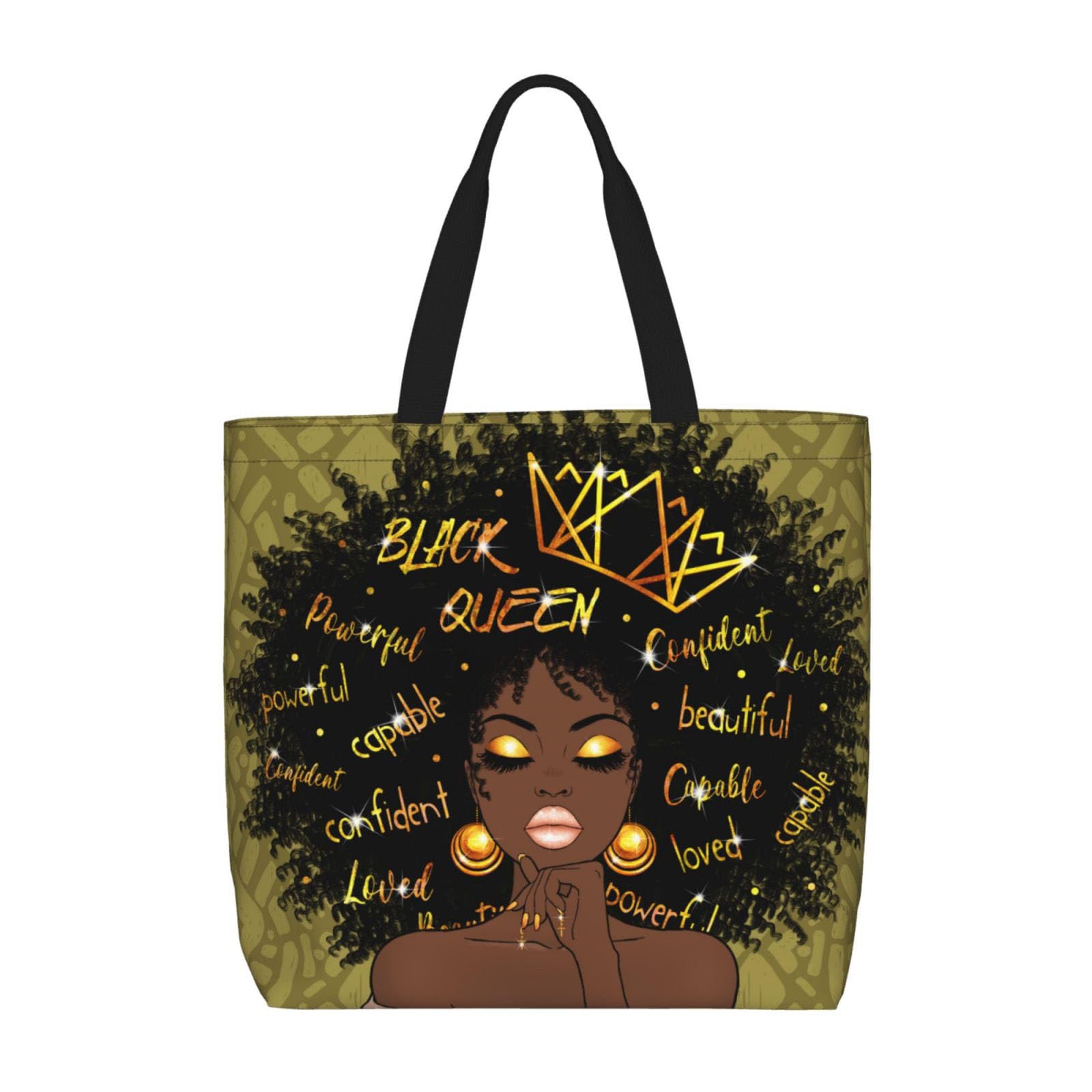 Tote Bag for Women African American Tote Bags for Women Lightweight Shoulder Bag Handbag for Travel Work Gym