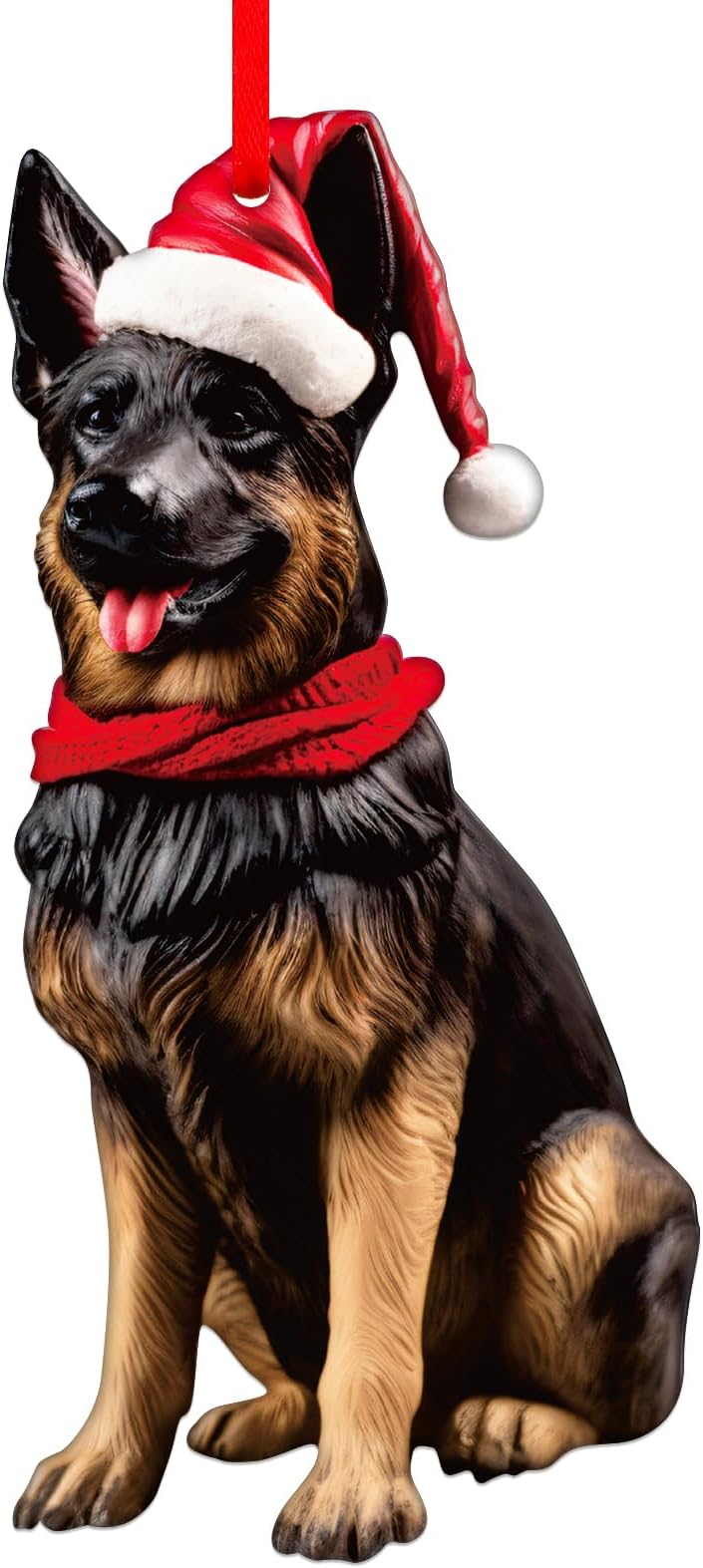 SICOHOME German Shepherd Christmas Ornament - German Shepherd Ornament for Christmas Tree Decorations Acrylic GSP Black German Shepherd Gifts for Women Men German Shepherd Dog Lovers