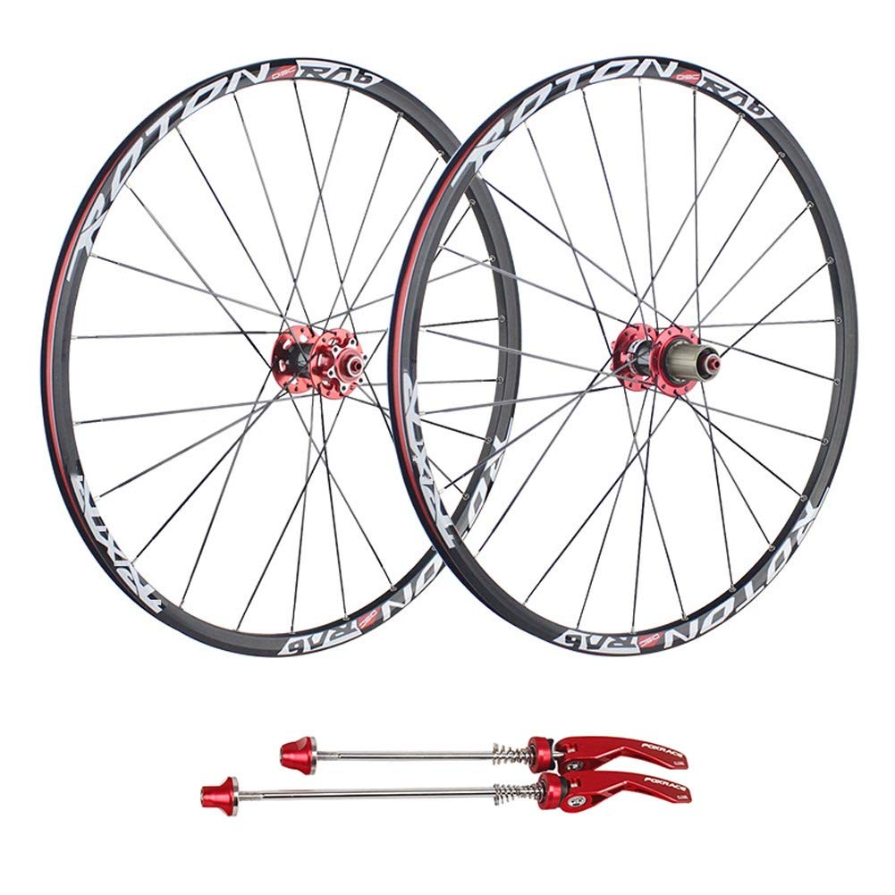 ZXGSXIOU Mountain Bike Wheelset Bicycle Wheels, 26inch 27.5inch Disc Brake Double Wall Quick Release Hub Alloy Rim (B, 26inch)