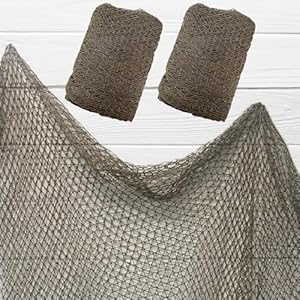 Tumbler Home Fish Net Decorations, Fishing Net Decor for Pirate, Mermaid, Fishing, Halloween, Hawaiian, Tiki or Beach Party Decorations, Fish Netting for Nautical Decor or Ocean Room, 5x10ft (2 Pack)