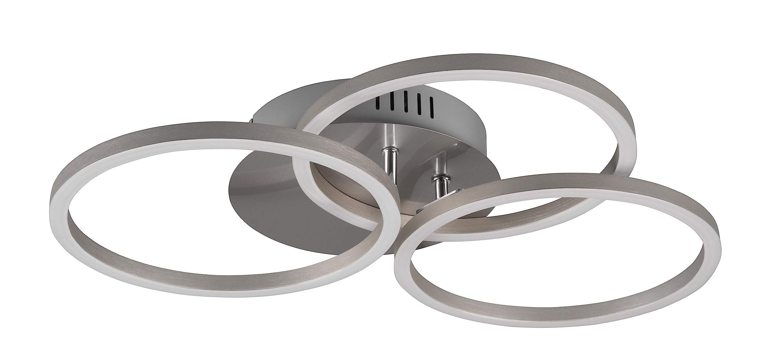 Reality Leuchten Circle R62823107 LED Ceiling Light Metal Matt Nickel Includes 27 Watt LED Includes Remote Control