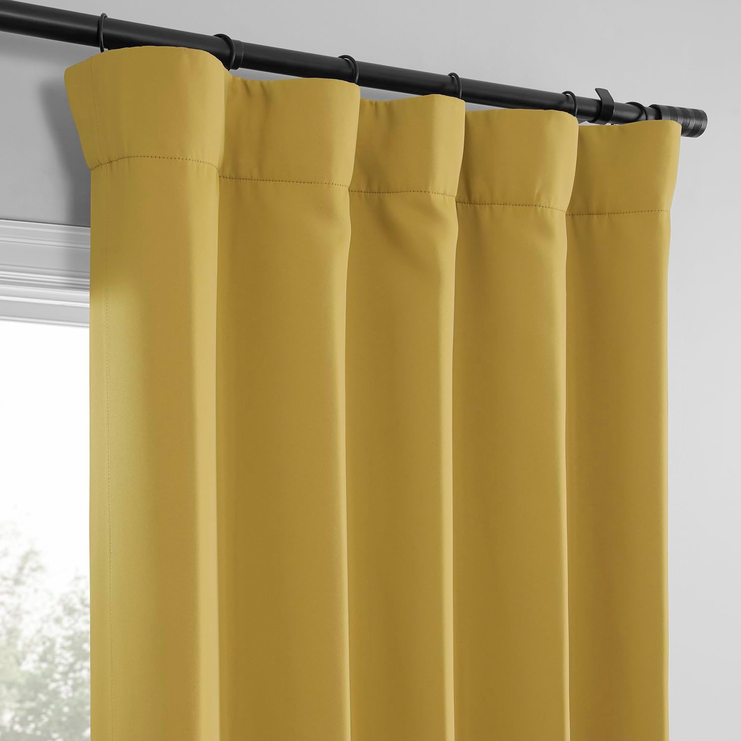 HPD Half Price Drapes Room Darkening Curtains for Bedroom 84 Inches Long (2 Panels) - Rod Pocket 100% Polyester Curtains & Drapes for Living Room and Windows - 50W x 84L, Light Ochre