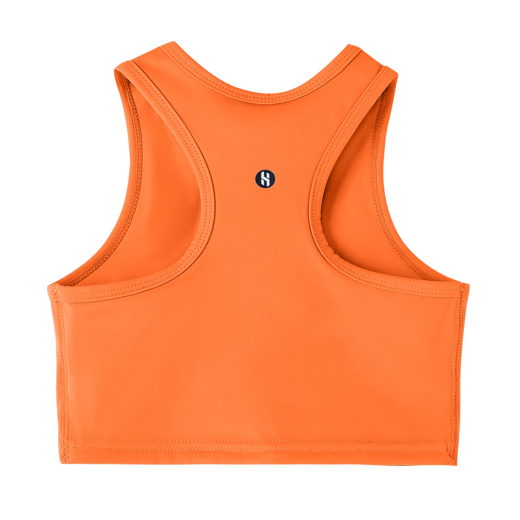 Girls Sports Bra Racerback Crop Tank Top for Kids High Neck Sleeveless Athletic Dance Top Teen 3-12Y
