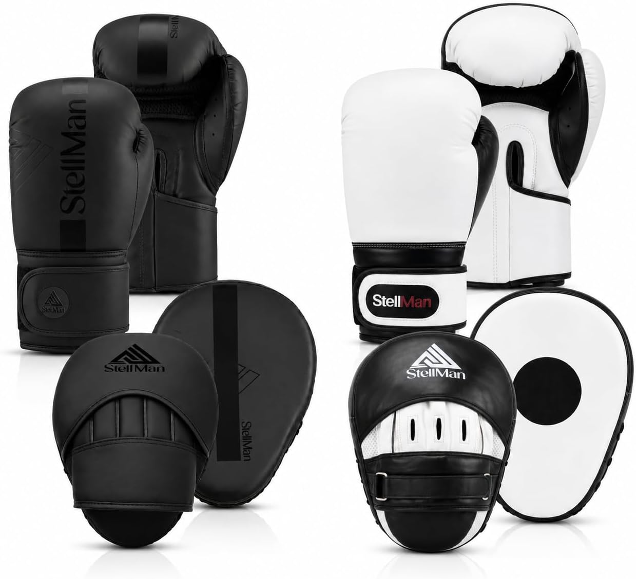 Boxing Gloves and Focus Mitts Set, Boxing Training Gear for Men Women, Punching Mitts, Kickboxing, MMA, Muay Thai, Sparring Gloves with Wrist Support