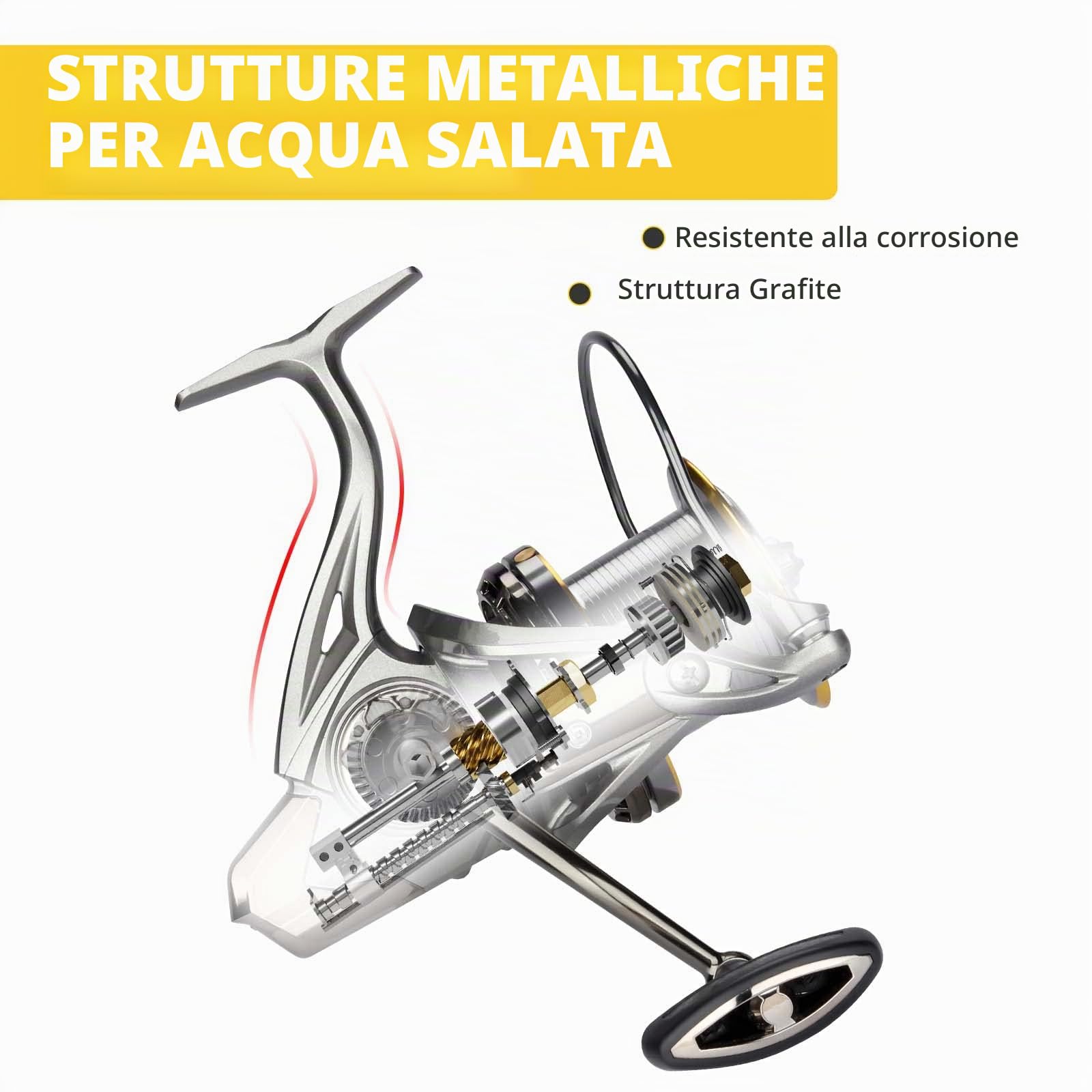 HAUT TON Spinning Reel 8000/9000/10000/12000/14000,17+1BB Metal/Graphite Frame Surf Fishing Reels,4.8:1 Gear Ratio 55lbs Drag Medium/Heavy Long Casting Inshore Offshore Saltwater Monster Fish.