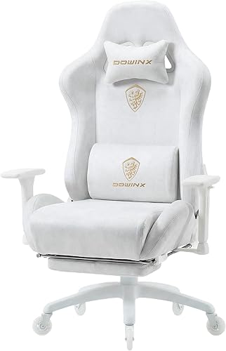 Dowinx Silla de juegos grande y alta con tela de gamuza transpirable, sillas de juego para adultos con asiento grueso de gran tamaño para 440