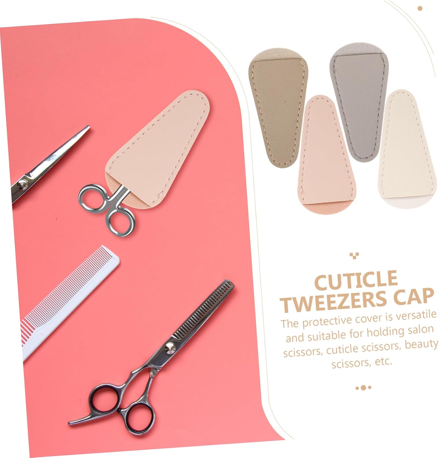 4pcs Cuticle Scissor Covers Soft Pu Cuticle Nipper Protector for Manicure Tools Compact and Safe Scissor Covers for Nail Care for Home and